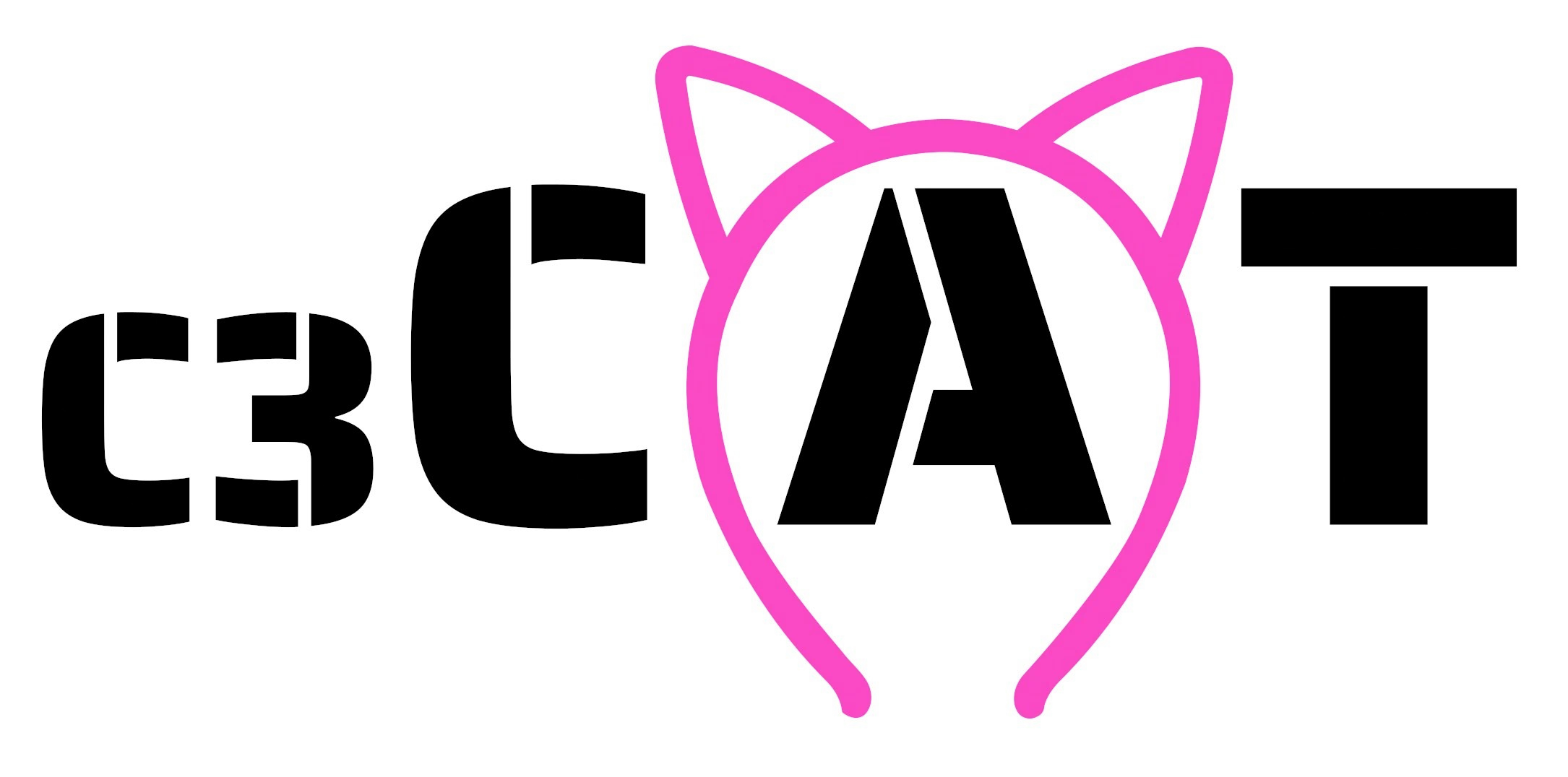 C3CAT with a cat ear headband around the 'A'