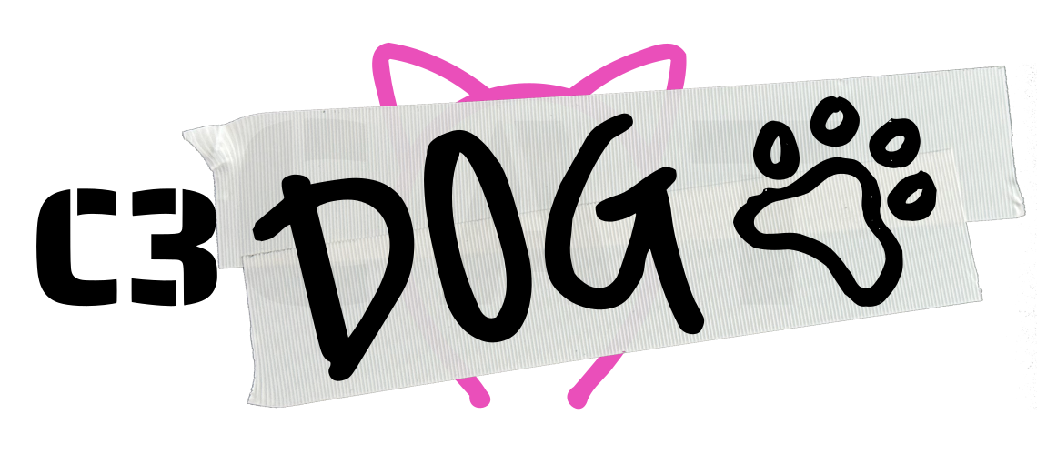 C3CAT with a cat ear headband around the 'A'